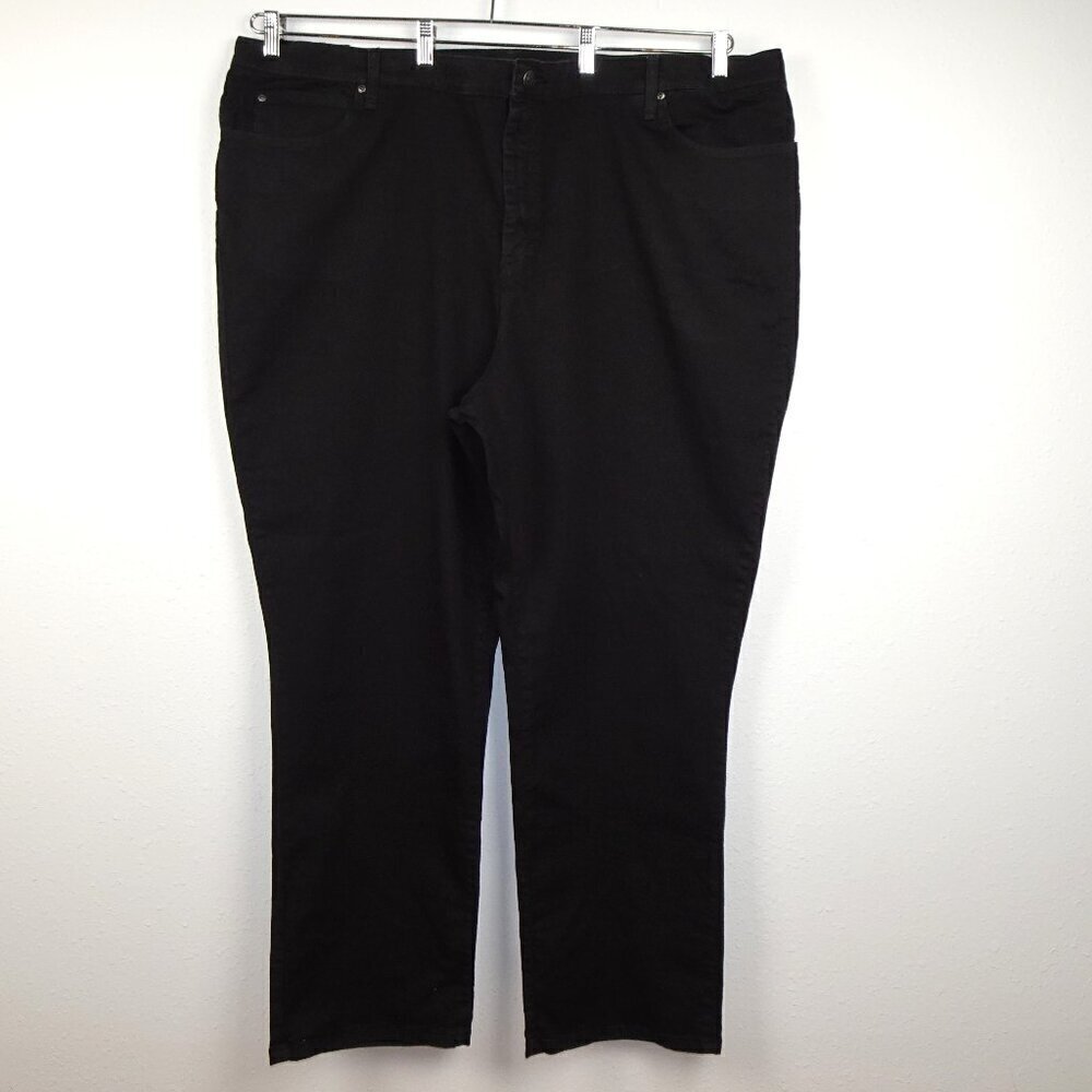 Lee Relaxed Fit Jeans Women's Plus Size 30W Long Black Denim Stretch